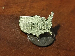 LBJ For The USA 1964 DNC Lapel Pin Tie Button USA states outline, Lyndon Johnson - Picture 1 of 3
