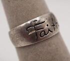 Live By Faith Not By Fright Sterling Silver .925 Size 5.5 Ring