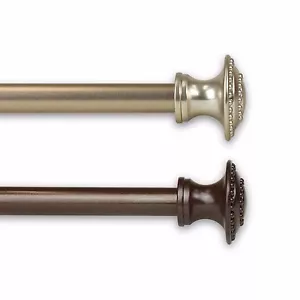 Ada 7/16" Cafe Rod Ajustable Drapery Rod 18-48" (2 colors, 2 sizes) - Set of 2 - Picture 1 of 3