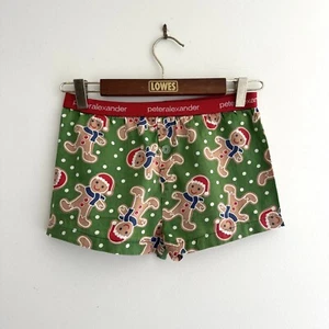 Peter Alexander Jnr Kids Boys Sleep Shorts Size 6 Green Gingerbread Christmas - Picture 1 of 5