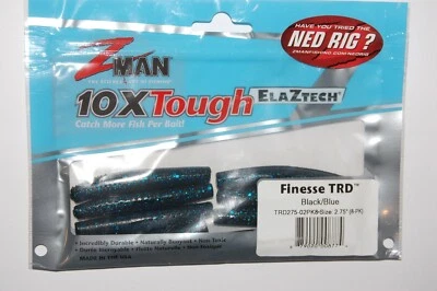Señuelo Z-Man Zman Finesse Trd 2.75" Natural Bouyant Ned Rig Negro Azul Foto 1 de 2