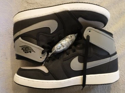 Nike Air Jordan AJ1 KO High OG Hombres 12 Negro Slvr Lona Top 638471-003 ¡Nuevo Raro!   Foto 1 de 4