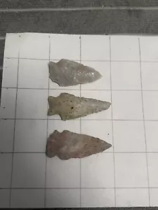 Colorful Archaic Arrowhead Flint Hopewell Ohio Licking 3 Lot - Picture 1 of 12