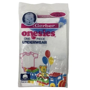 Vintage NIP Gerber Onesies One Piece Underwear 1987 Large 27-34lbs Train Bear - Picture 1 of 4