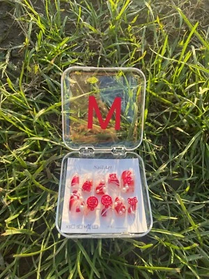 tips per unghie finte/rosso/bianco/perla/festa di primavera/fortuna/trasparente - Immagine 1 di 3