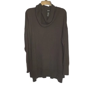 New Premise Women's XL Army Green Cowl Neck Knit Tunic Lagenlook Flowy Grandma - Picture 1 of 11