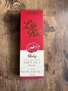 Lacura Lip Kit Ruby Color Matte Liquid Lipstick and Lip Liner - Picture 1 of 2