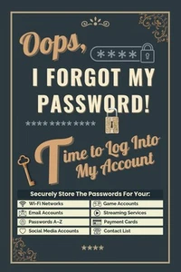 Oops, Forgot My Password! Time to Log Into My Account: Password Book with Alphab - Picture 1 of 1