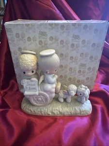 Precious Moments Jesus is Born Figurine E-2801 Angels Chariot Sheep in Orig Box - Picture 1 of 11