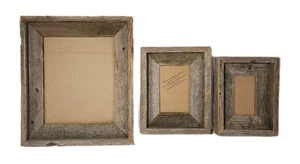 3 Pc Rustic Oklahoma Barnwood Frames Frame Set Large Small Photo Barn Wood Wall - Picture 1 of 12