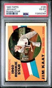 1960 Topps #136 Jim Kaat Rookie Star PSA 4 - Picture 1 of 2