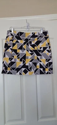 Loudmouth Golf Skort Women Yellow/Black/White Geometric Print Size 8 Foto 1 de 4