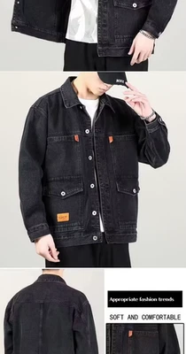 Denim Jacket Men's Loose Workwear Or Playwear Medium to Plus Size - Photo 1/3