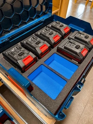 APTEX Schaumeinlage für 8x Bosch Expert 18V Akkus für neue Bosch L-Boxx - Bild 1 von 4