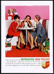 1962 Cola Frauen Weihnachten Shopping Foto Coca Cola Vintage Printanzeige - Bild 1 von 7