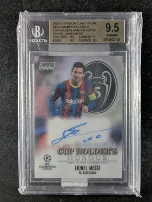 2020-21 Stadium Club Chrome LIONEL MESSI 6/10 Auto Cup Holders Honour BGS 9.5 - Image 1 of 3