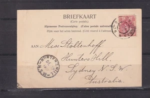 NETHERLANDS, 1901 ppc. AMSTERDAM, TOLL, HOUSE, 5c. Amsterdam to Australia. - Imagen 1 de 1