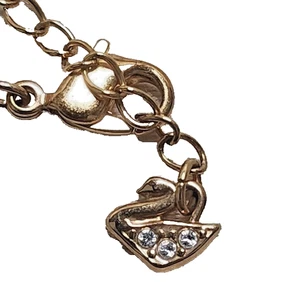 SWAROVSKI SIGNED GOLD TONE CHAIN NECKLACE VINTAGE - Picture 1 of 9