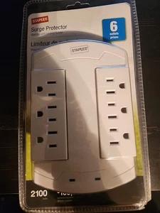 Staples Surge Protector Wall Tap With Rotating Outlets - 6 Outlets - Picture 1 of 5