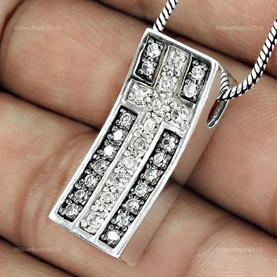 Pendente Boho In Argento Sterling Con Zirconia Cubica Naturale Di Dicembre - Immagine 1 di 4