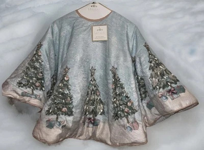 COASTAL COLLECTION HAND BEADED SEASHELLS CHRISTMAS TREE 50” BLUE TREE SKIRT NWT - Image 1 of 4