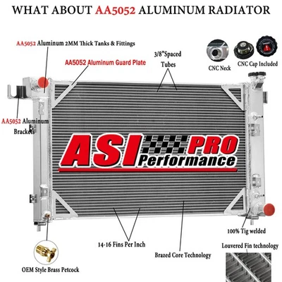 3 Row Aluminum Radiator For 1994-2002 Dodge Ram 1500 2500 3500 5.9L V8 2000. Foto 1 de 4