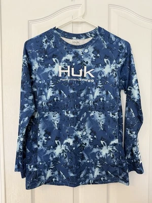 Camisa de pesca Huk Performance YL azul camuflaje Foto 1 de 4