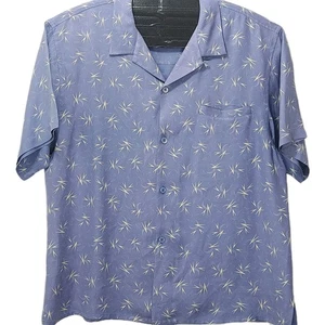 Camisa de seda Nat Nast XL Thanks For The Memories Crescent Moon Periwinkle azul - Imagen 1 de 14