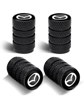 4 PIEZAS Tapas de válvula de neumático de coche de metal Cubierta de vástago de válvula Compatible con Mazda Negro Foto 1 de 4