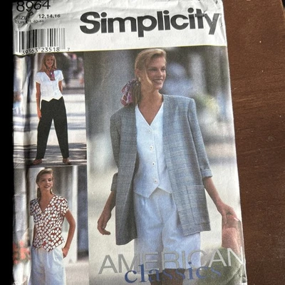 Simplicity Pattern 8964 Misses Pants,Shorts,Top,Unlined Jacket Sz 12-16  - Image 1 of 3