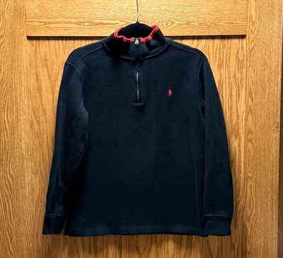 Ralph Lauren Polo Juvenil 14-16 Niños 1/4 Cremallera Pullover Suéter Rojo Poni Foto 1 de 4