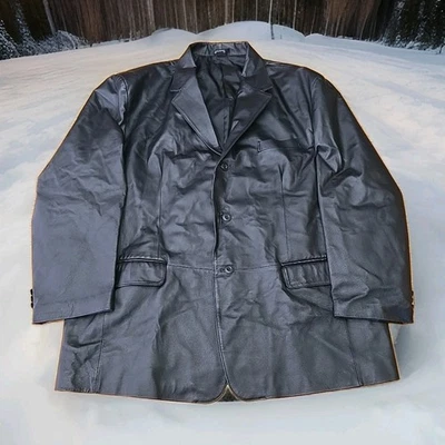 Chaqueta Blazer J FERRAR De Colección Cuero Negro Suave 3 Botones Para Hombre Talla XXL Abrigo Deportivo  Foto 1 de 4