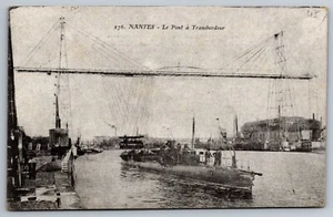 Postcard RPPC Submarine in Nantes Harbor, Spain - Le Pont Rechts Transbordeur - Picture 1 of 2