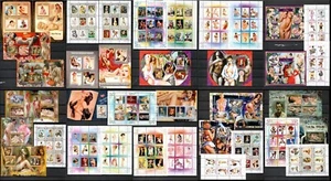 PIN UP ART / pin-up girls /paintings - collection 37 souvenir sheets MNH #CNA323 - Picture 1 of 12