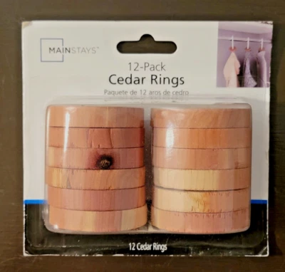 Paquete de 12 anillos protectores para ropa Mainstays 100 % cedro natural (NUEVO) PSJ Foto 1 de 4