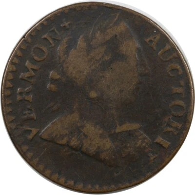 1788 Vermont Copper 1/2p RR-25 W2195 R3 Bust Right FINE Furnace Run Collection - Image 1 of 2