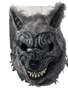 California Costumes GRAY Werewolf Wolf Full Mask Halloween Horror Mouth Moves - Picture 1 of 5