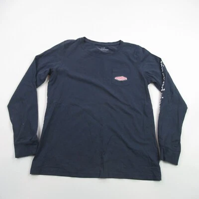 Camisa Vineyard Vines Mujer Pequeña Manga Larga Cuello Redondo Azul Bolsillo Ligero Foto 1 de 4