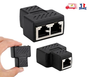 Coupleur Adaptateur RJ45 1 Femelle à 2 Femelle Ethernet Cat 5 Cat 6 Ethernet LAN - Imagen 1 de 8