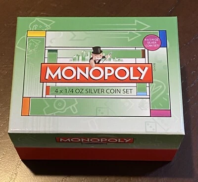 2013 Rcm Niue New Zealand Mint Monopoly 4 Piece Silver Coin Set House Display - Image 1 of 4