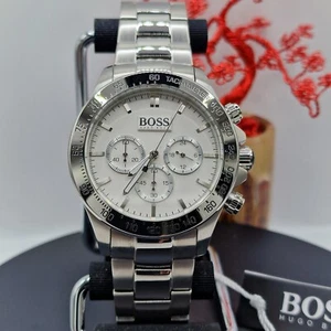 BOSS 1512962 MENS WATCH SILVER BRACELET WITH SILVER DIAL AND SILVER CASE - Picture 1 of 6