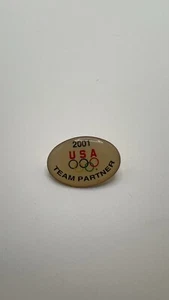 2001 USA Team Partner Olympics Oval Lapel Pin (966) - Picture 1 of 2