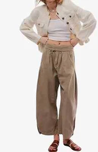 Free People Cool Harbor Wide-Leg Trousers Serpent Army Size Small - Picture 1 of 3