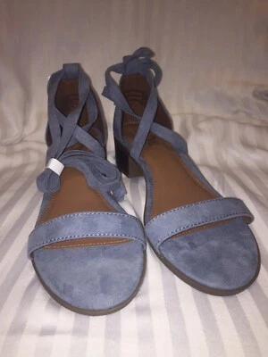 Sandalias de gamuza sintética azul impetuoso para mujer correas cómodas talla 7,5 Foto 1 de 4