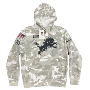 Nike Detroit Lions Salute To Service Camo Hoodie Sweatshirt PE, Size Youth Large - Picture 1 of 3