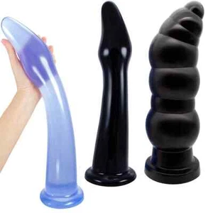 Huge Anal Plug Long Pull Bead Prostate Massage Dildo Vaginal Anal Deep Enhancer - Picture 1 of 46