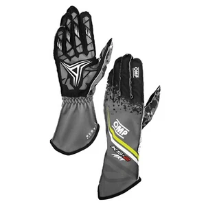 OMP KS-2 ART KARTING KART GLOVES BLACK ANTHRACITE / FLUO YELLOW  MY 2025 TRACK - Picture 1 of 1