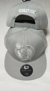 🔥Ultra Game Mens Boston Celtics Snapback Hat Cap Gray, Silver, White One Size🔥 - Picture 1 of 21