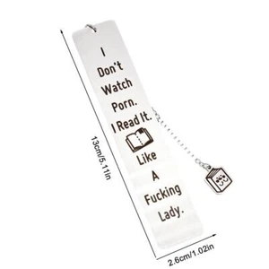 Bookmark Gift Engraved 'I Don't Watch Porn.I Read it Fucking Lady;1-10x a V4A4 - Picture 1 of 18
