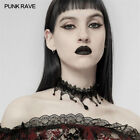 Punk Rave Women Gothic Lolita Black Lace Choker Victorian Lace Tassels Necklace